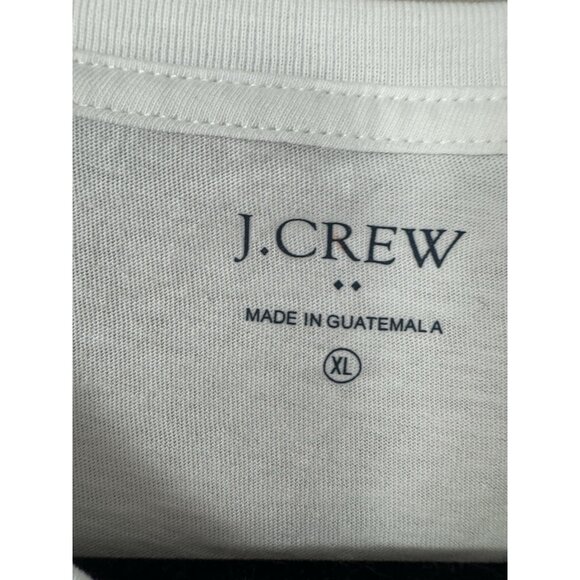 NWT J Crew Men X Large Jolly T-Shirt White Red Cozy Christmas Holiday Comfy Soft - Picture 4 of 8